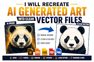 manually convert ai artwork and images to print ready vector svg eps file