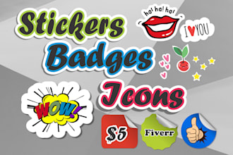 design neat stickers, badges, icons