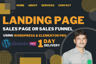 build wordpress landing page sales page or sales funnel