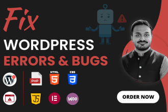 fix or resolve any wordpress bug, error, issues or problem