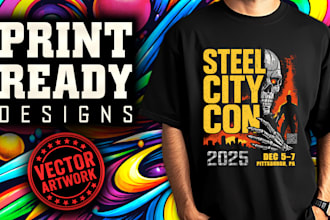 design a bold, print ready tshirt graphic