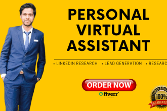 be your personal virtual assistant for linkedin research,find contact,find leads