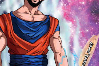 draw you like any superhero your want