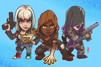 draw anime and cartoon chibi caricature character design