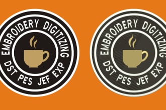 do embroidery digitizing into dst pes in 1 hour