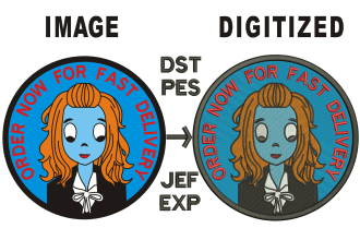 do embroidery digitizing into dst pes jef in 1 hour