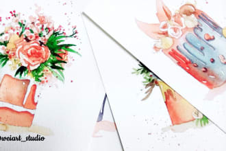illustrate anything in watercolour sketch