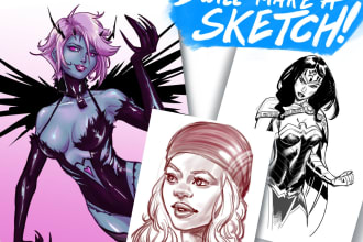 draw a digital sketch of your oc, dnd character, or fanart