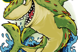 draw dinosaur or monster based your brief