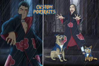 draw you as a naruto character or any anime