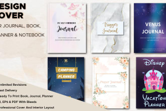 design covers and pages for journal, planner, notebook