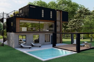design premium container house, tiny home or luxury adu
