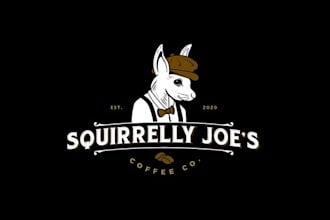 design outstanding hipster coffee squirrel logo