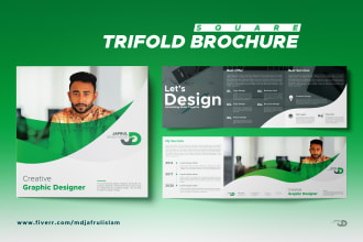 design modern professional square  trifold brochure