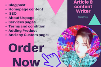 do article writer, handle websites and blog posting