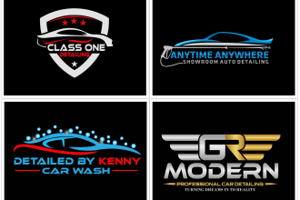 design interesting auto detailing shop and car wash logo