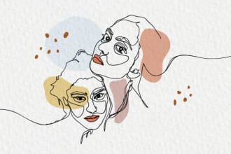 draw line art portrait illustration