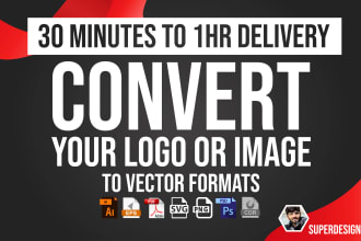 convert your logo to ai, eps, pdf, psd, svg or cdr in 30mins