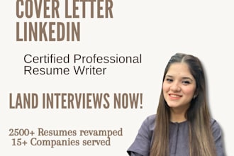 write a resume, cover letter, and linkedin profile for you