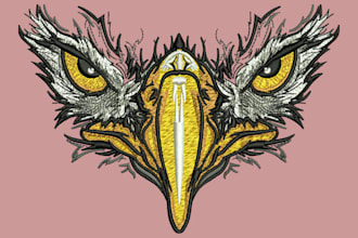 digitize image for embroidery digitizing logo into dst  pes in 1 hour