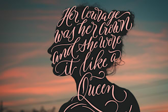 create silhouette cursive or calligraphy with your picture