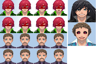 make rpg game facial expression sets for your project
