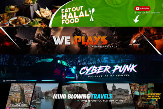 design an awesome youtube logo and banner