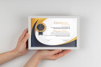 design professional certificate of award