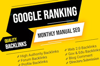 do monthly off page SEO with high authority backlinks