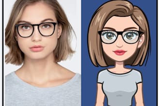 draw cartoon avatar, cartoon character, caricature, logo