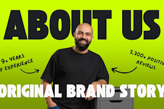 craft your original about us, brand story, mission statement in 24 hours