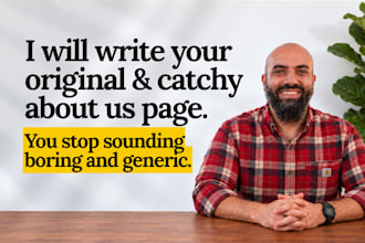 write original about us, brand story, mission, vision statement