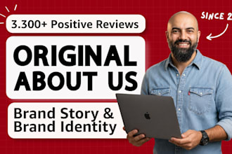 craft your original about us, brand story, mission statement in 24 hours