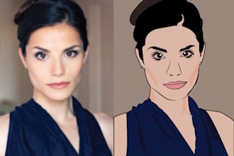 do vector cartoon portrait from your image