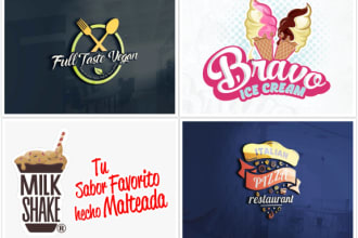design tasty restaurant, fast food, ice cream and shake logo