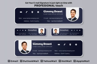 design modern clickable HTML email signature for your email