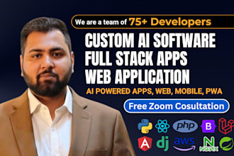 do custom ai software, full stack web application developer, software developer