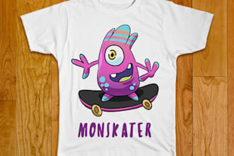 iwill design afunny cartoon t shirt design for you