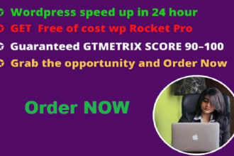 wordpress speed up with wp rocket in 24 hour