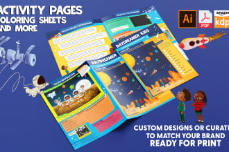 illustrate one of a kind coloring and activity sheets