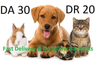 do guest post in da 30 and DR 20 pet blog