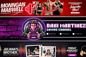 create a professional youtube banner or channel art
