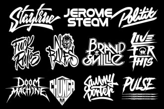 design band logo, dj, musician, or any typography