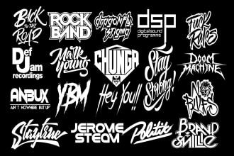 design dj ,hip hop, music logo, graffiti, typography