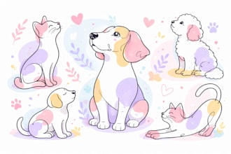 create custom pet portrait line art from your photo