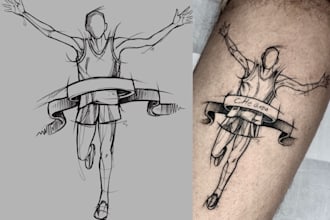 Top 10! create a professional sketch tattoo