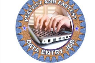 perfect and fastest data entry, typing work  and data mining