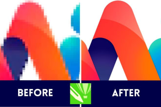 vector tracing, redraw, detailing blurry logo