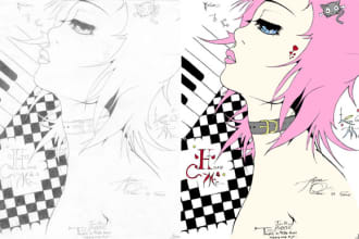 clean up and color a scanned drawing