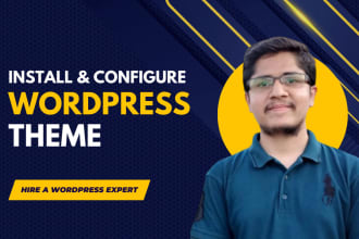 install wordpress, configure theme and import demo